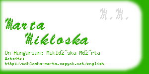 marta mikloska business card